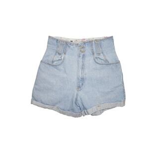 Vintage iT High Waisted Light Wash Denim Shorts - Size 9 - Made in USA*